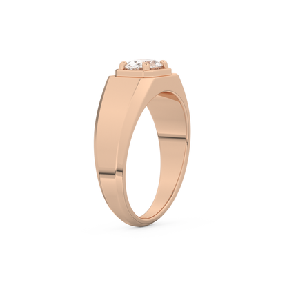 East West Oval Solitaire Lab Grown Diamond Men's Engagement Ring