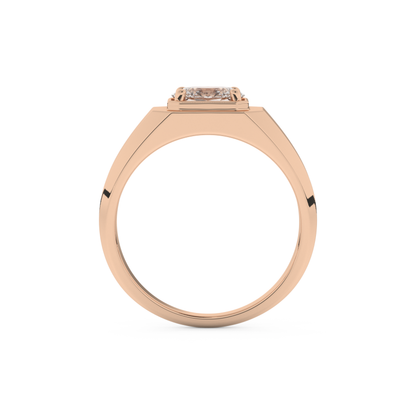 East West Oval Solitaire Lab Grown Diamond Men's Engagement Ring