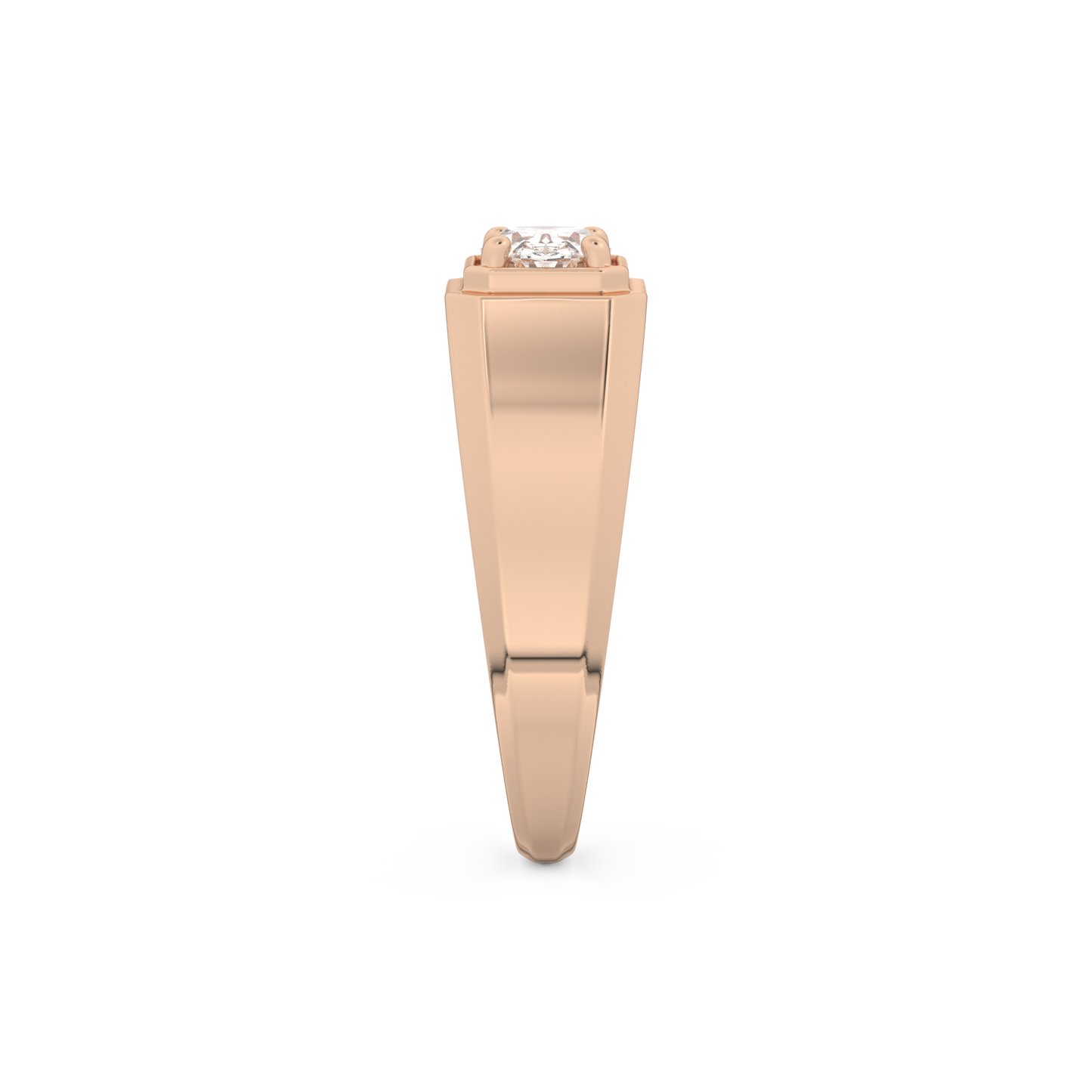 East West Oval Solitaire Lab Grown Diamond Men's Engagement Ring