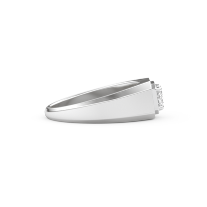 East West Oval Solitaire Lab Grown Diamond Men's Engagement Ring
