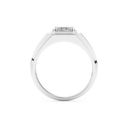 East West Oval Solitaire Lab Grown Diamond Men's Engagement Ring