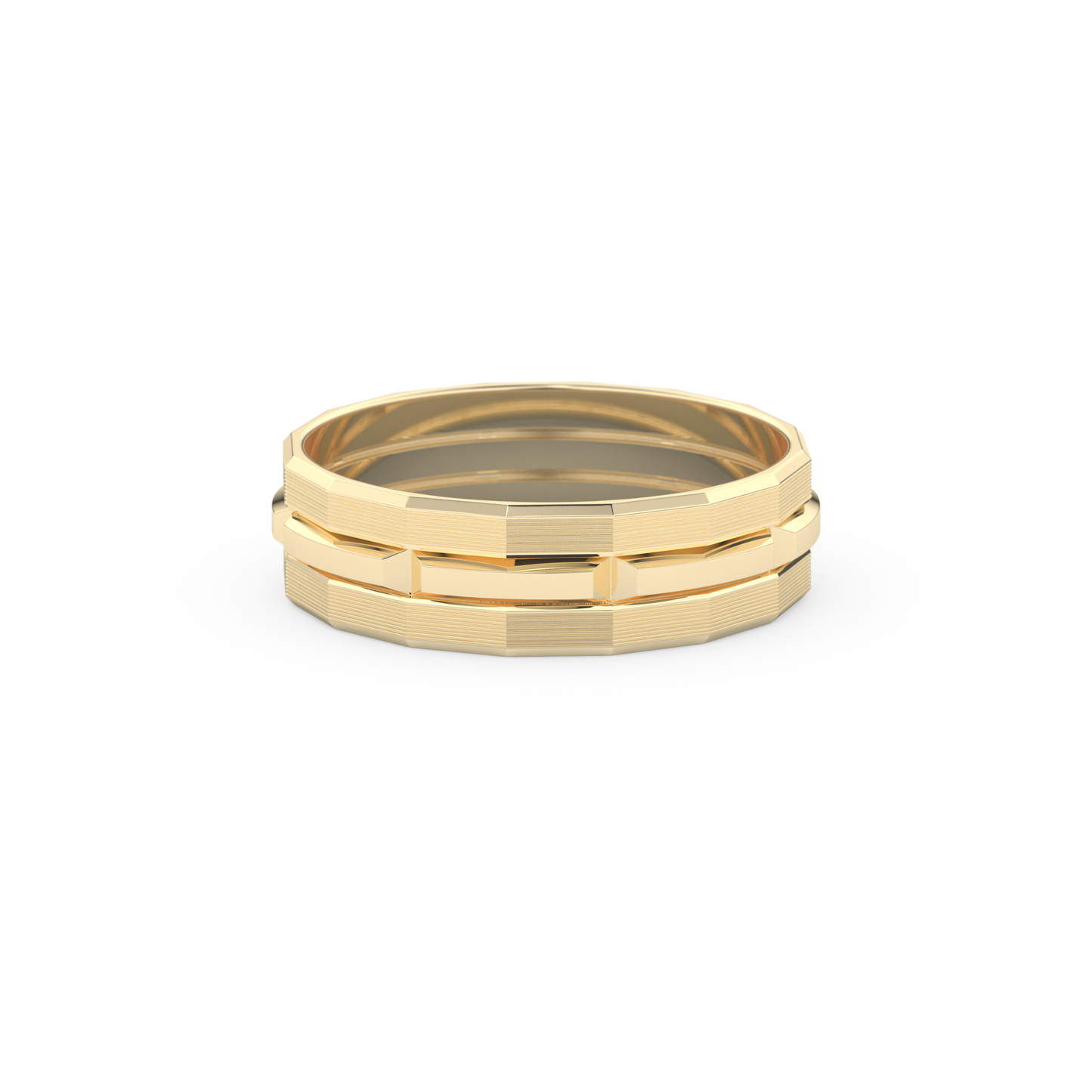 Triple Band Men's Wedding Band