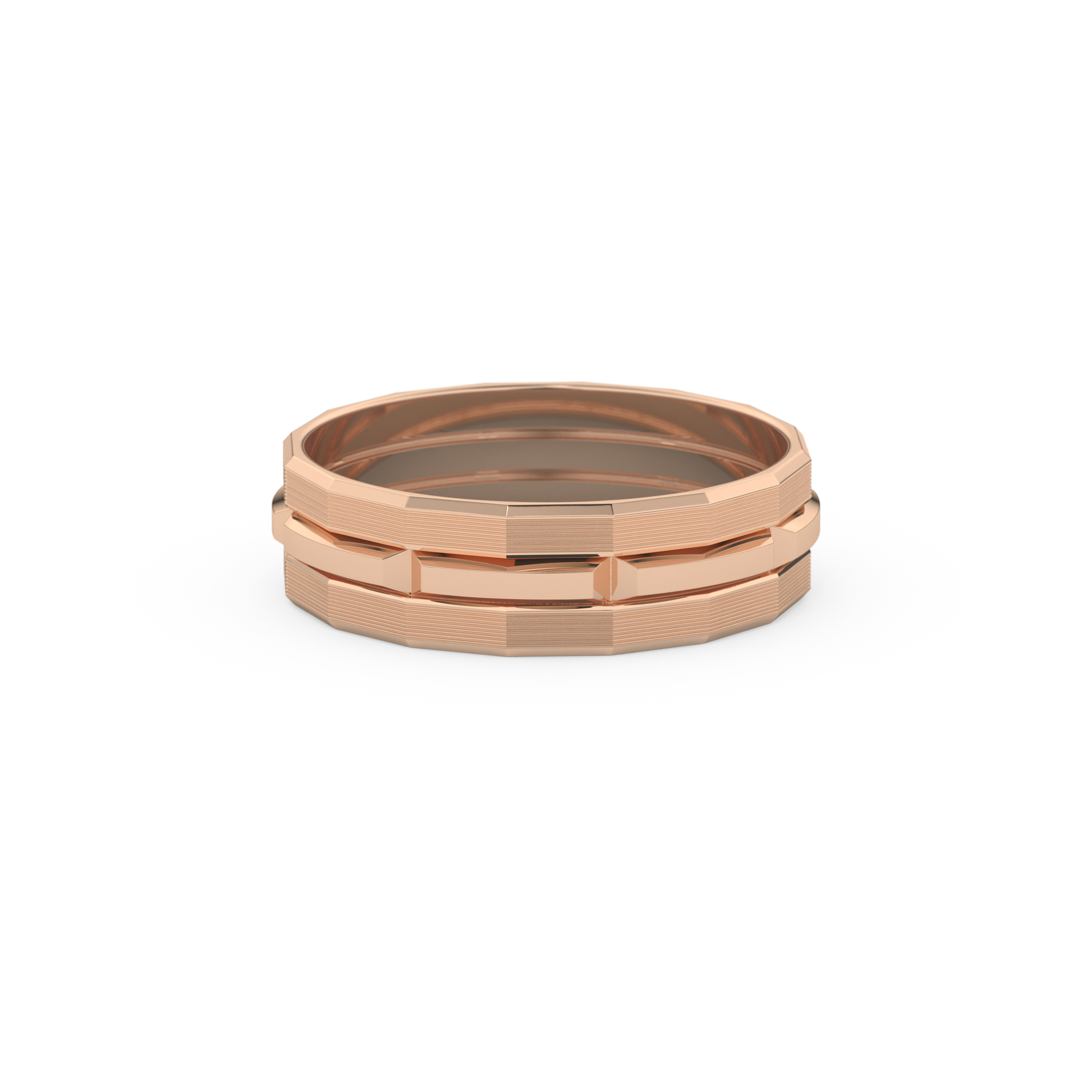 Triple Band Men's Wedding Band