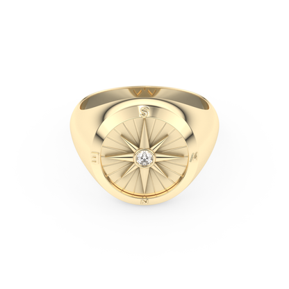 Round Solitaire Lab Grown Diamond Men's Engagement Ring