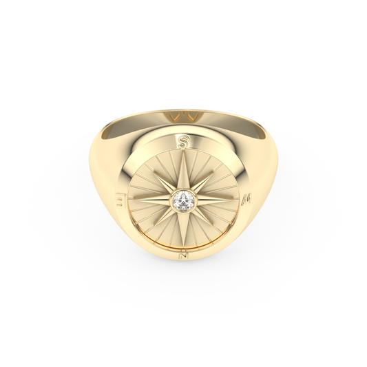 Round Solitaire Lab Grown Diamond Men's Engagement Ring