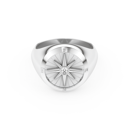Round Solitaire Lab Grown Diamond Men's Engagement Ring