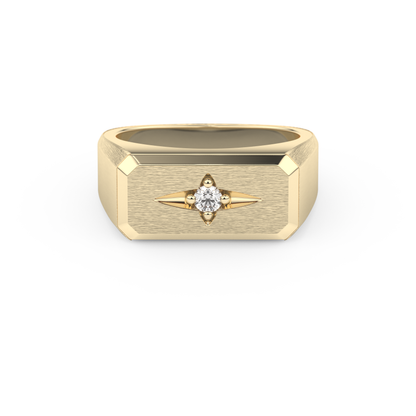 Round Soliatire Lab Grown Diamond Men's Engagement Ring