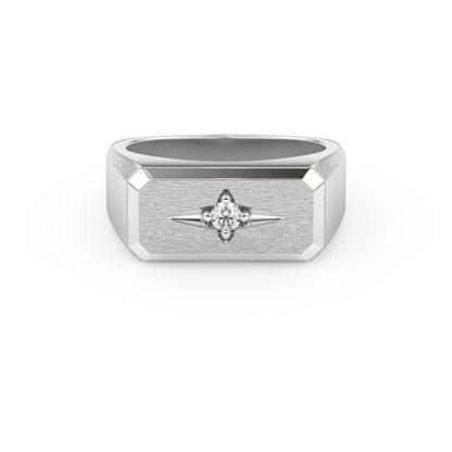 Round Soliatire Lab Grown Diamond Men's Engagement Ring