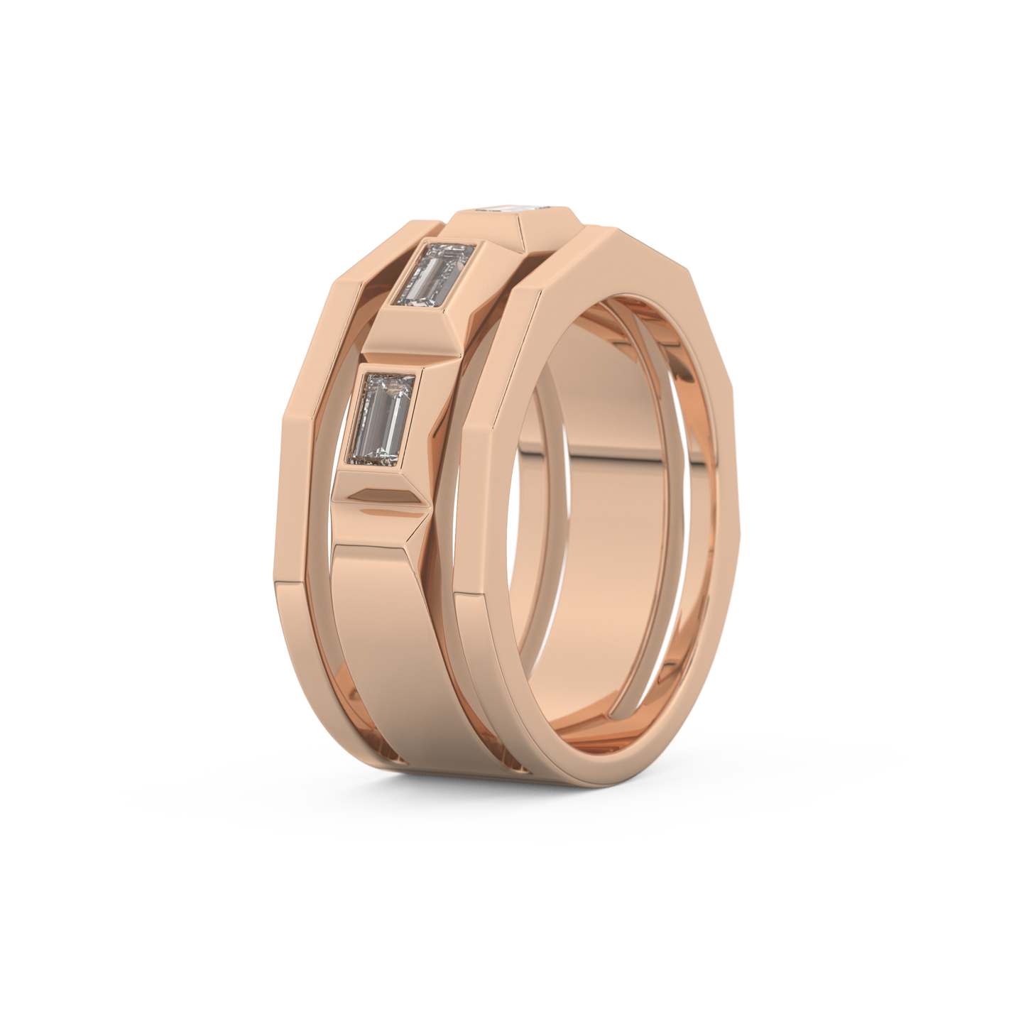 0.67 TCW Baguette Lab Grown Diamond Men's Wedding Band