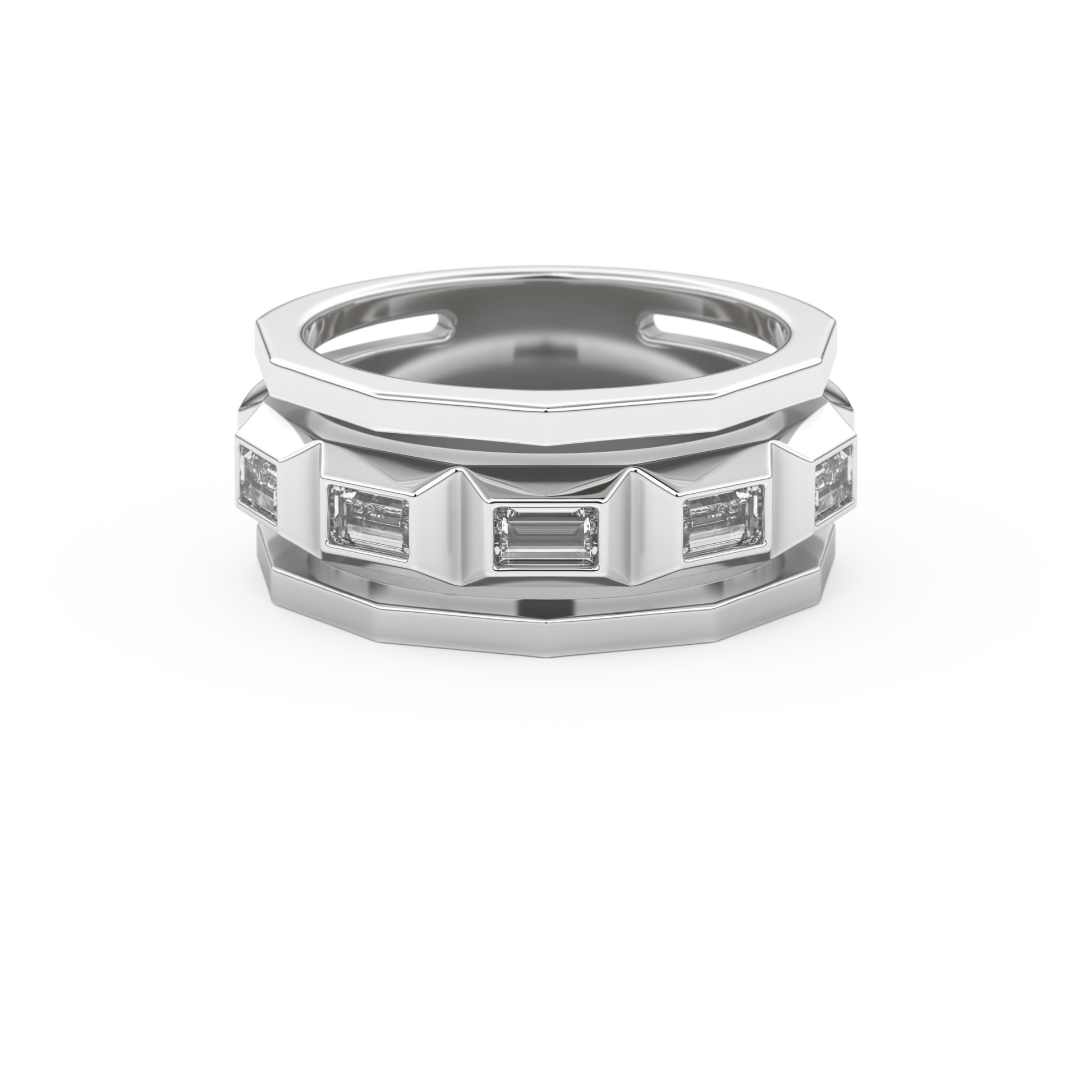 0.67 TCW Baguette Lab Grown Diamond Men's Wedding Band