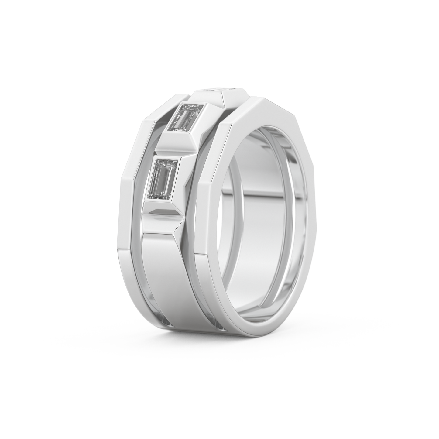 0.67 TCW Baguette Lab Grown Diamond Men's Wedding Band