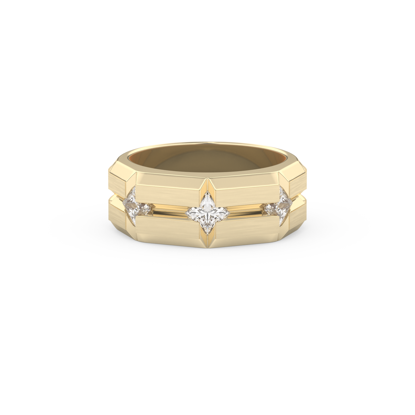 0.71 TCW Princess Lab Grown Diamond Men's Wedding Band