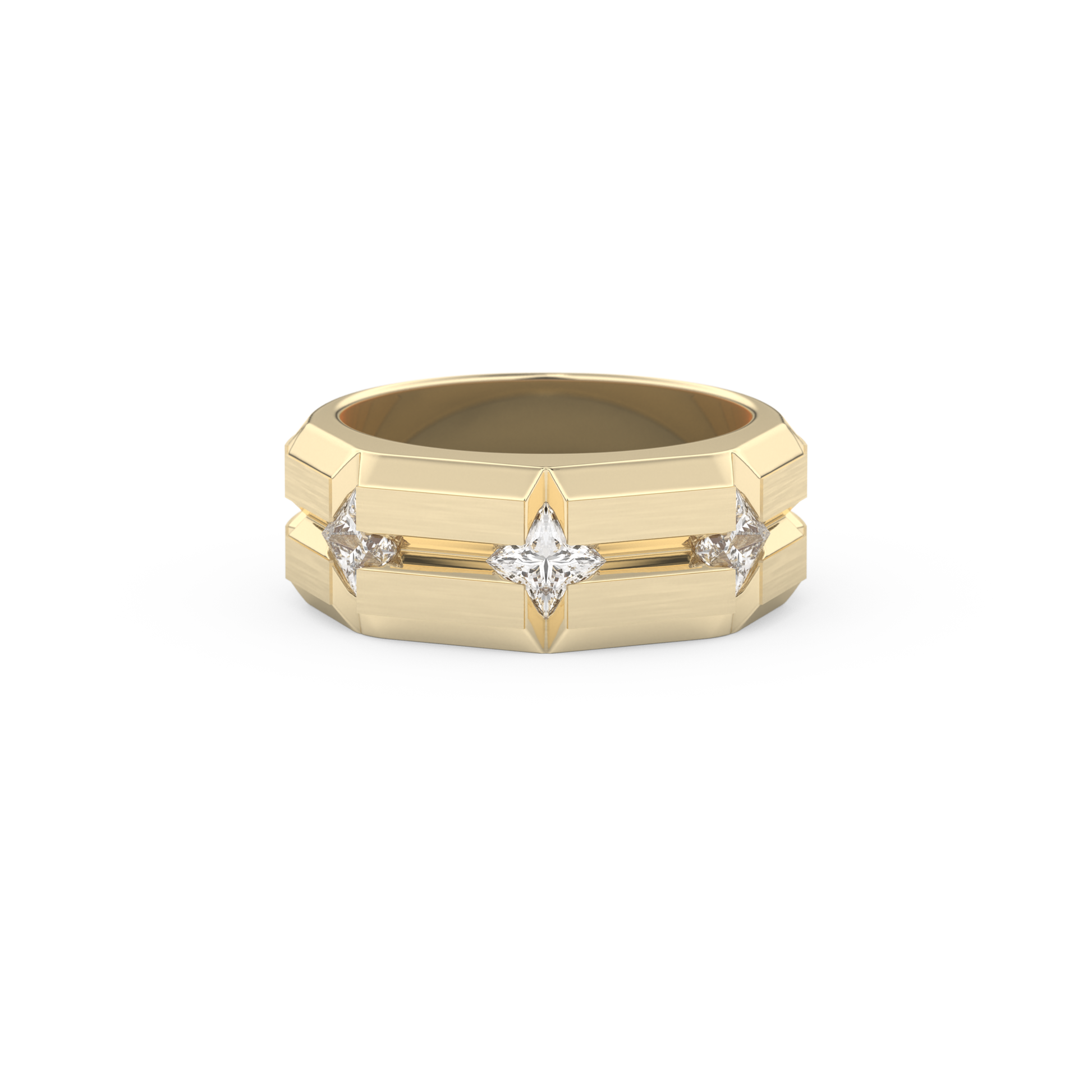 0.71 TCW Princess Lab Grown Diamond Men's Wedding Band