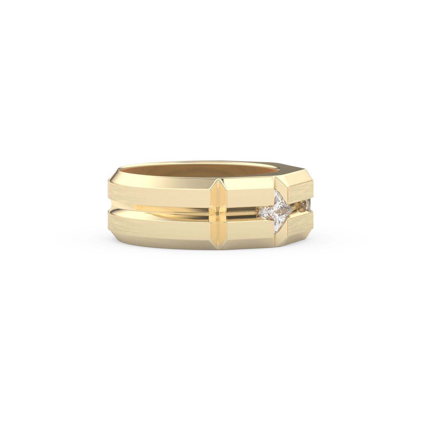 0.71 TCW Princess Lab Grown Diamond Men's Wedding Band