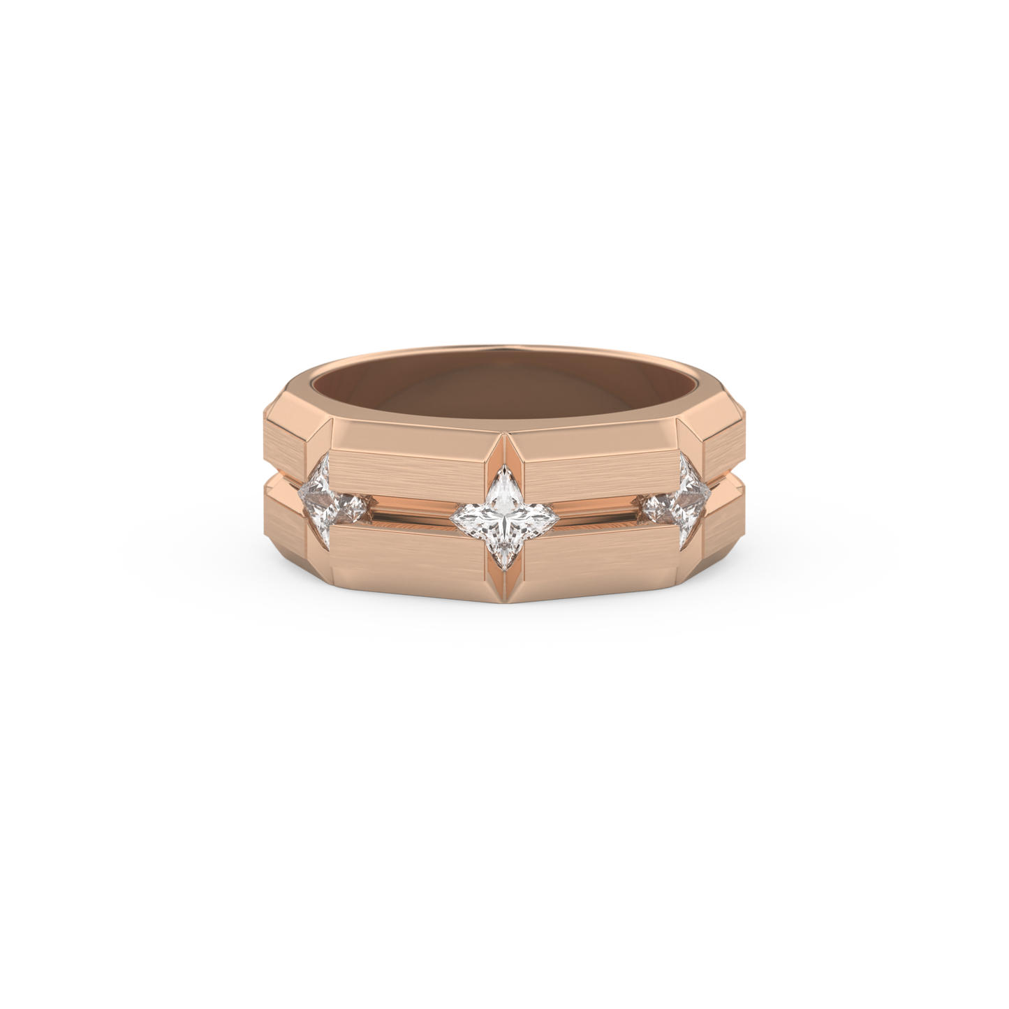 0.71 TCW Princess Lab Grown Diamond Men's Wedding Band