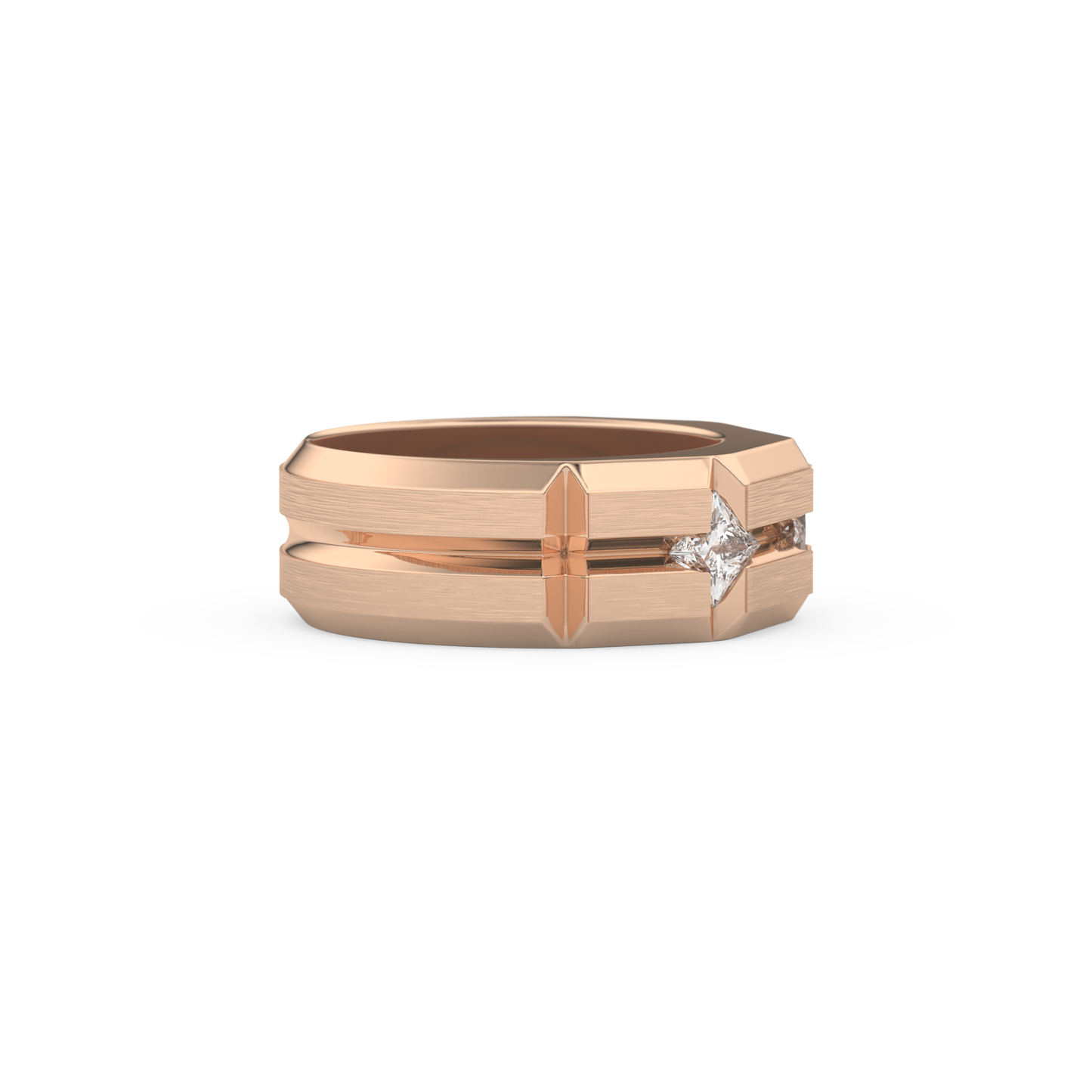 0.71 TCW Princess Lab Grown Diamond Men's Wedding Band