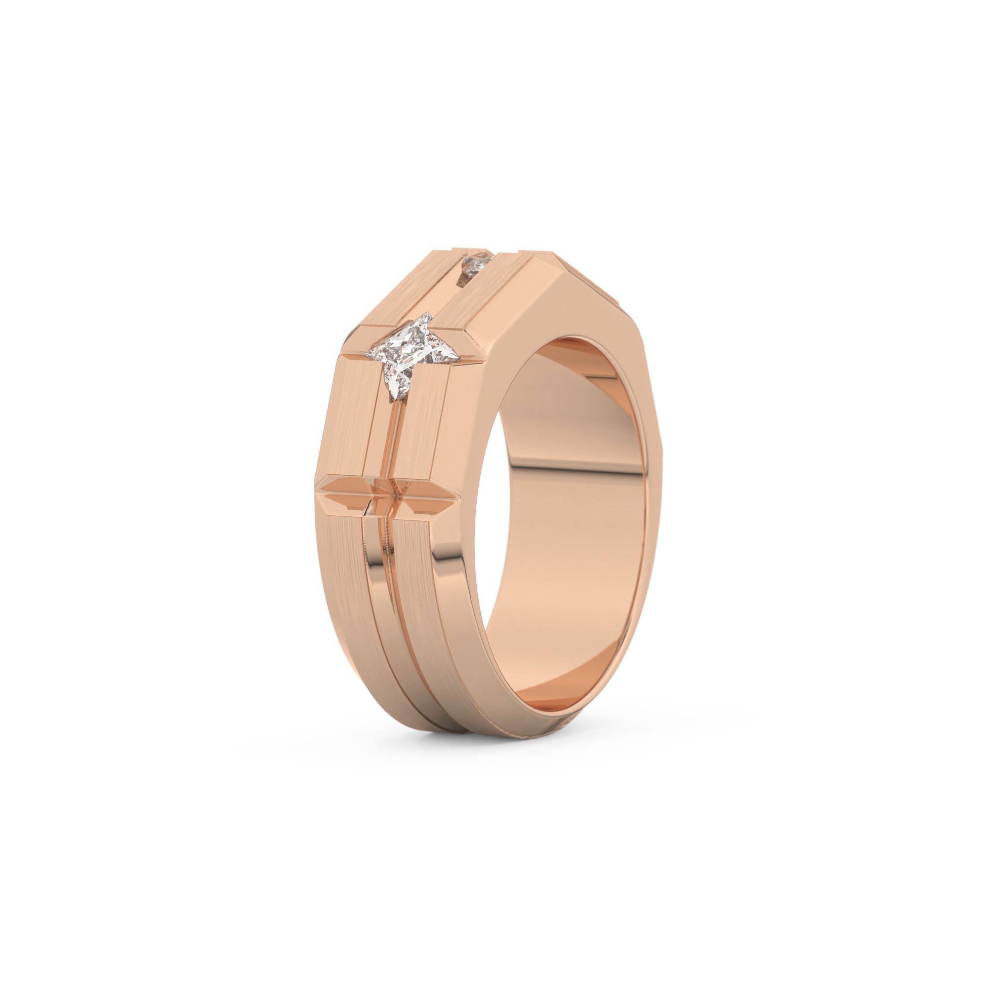 0.71 TCW Princess Lab Grown Diamond Men's Wedding Band