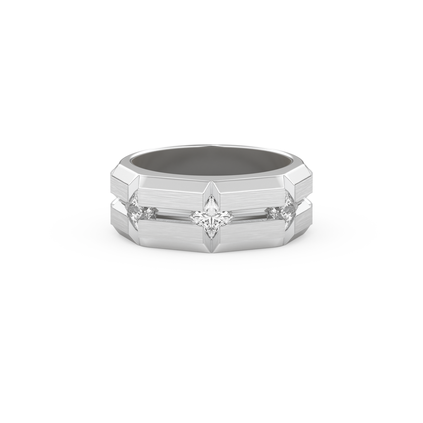 0.71 TCW Princess Lab Grown Diamond Men's Wedding Band