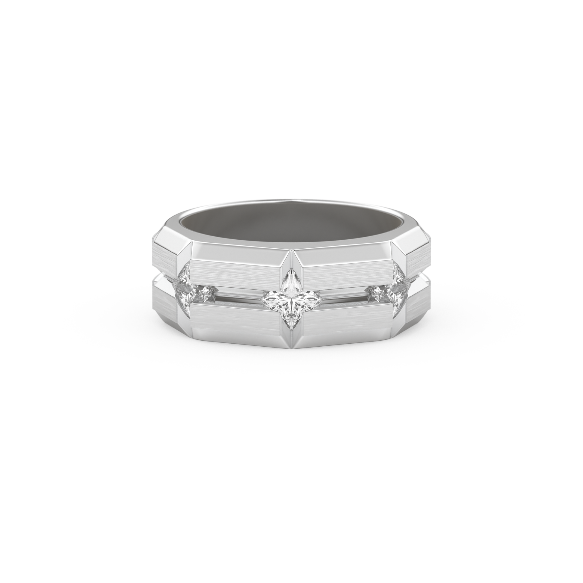 0.71 TCW Princess Lab Grown Diamond Men's Wedding Band