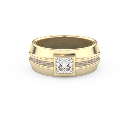 Princess Pave Lab Grown Diamond Men's Engagement Ring