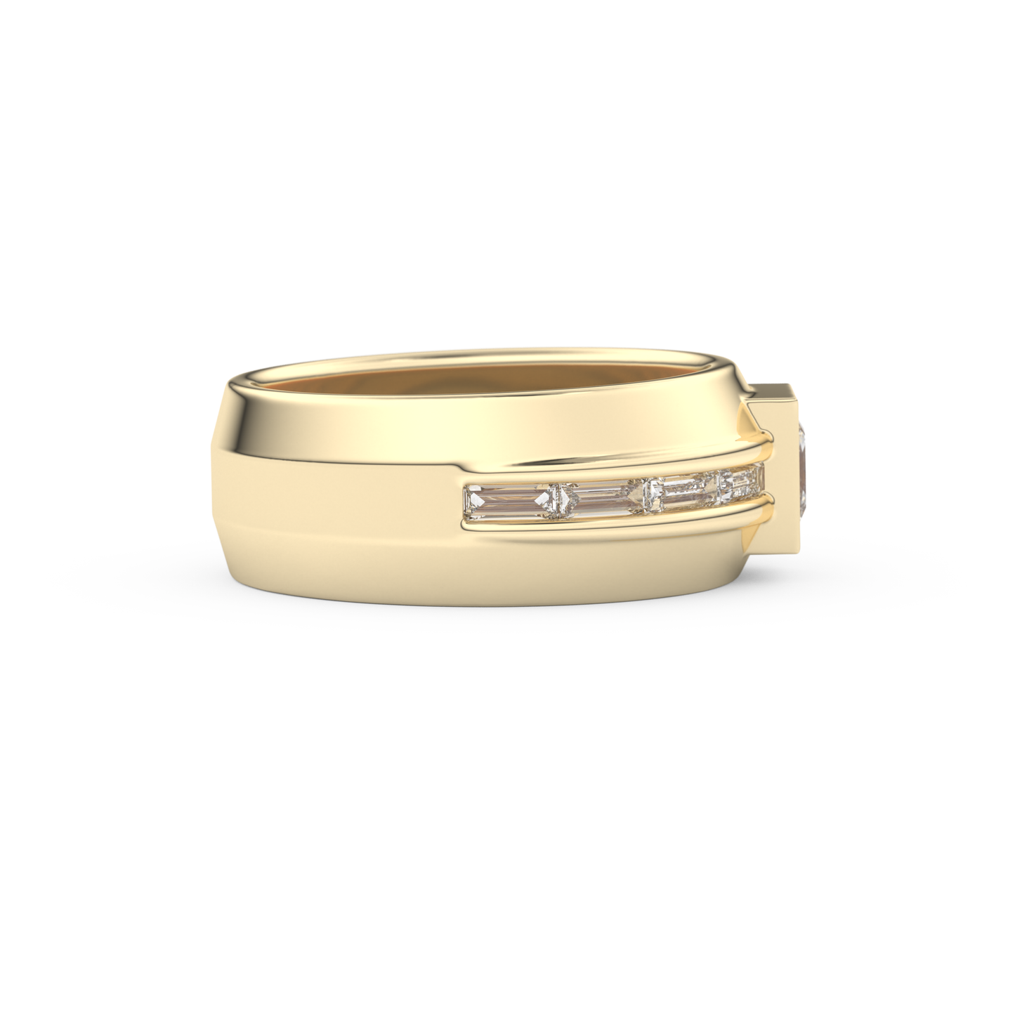 Princess Pave Lab Grown Diamond Men's Engagement Ring