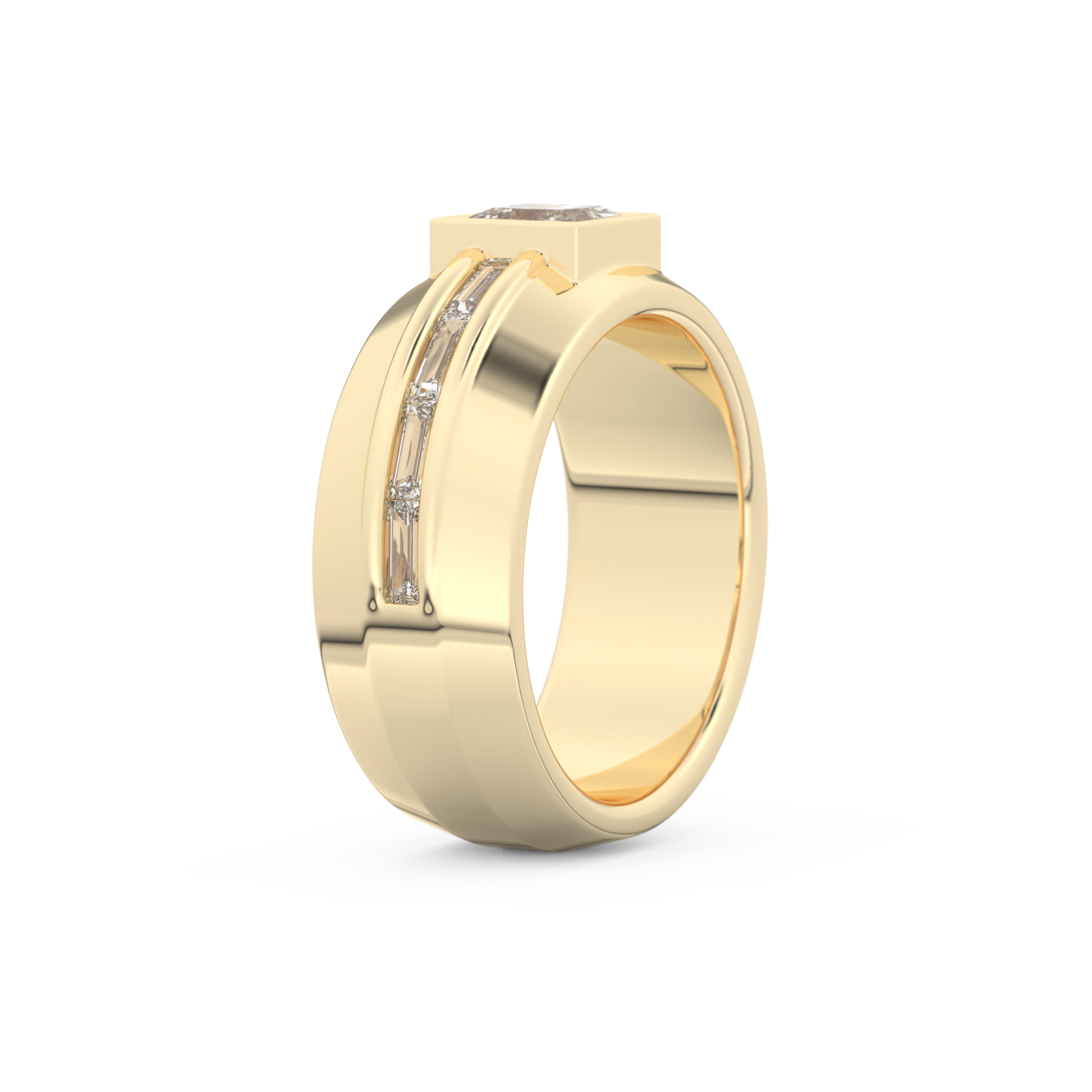 Princess Pave Lab Grown Diamond Men's Engagement Ring