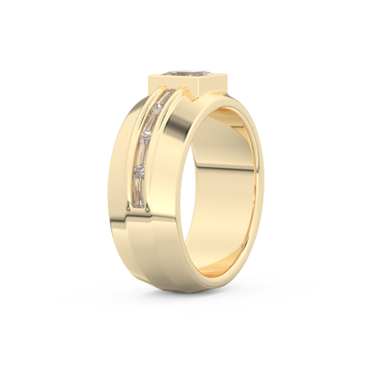 Princess Pave Lab Grown Diamond Men's Engagement Ring