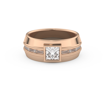 Princess Pave Lab Grown Diamond Men's Engagement Ring
