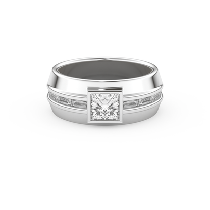 Princess Pave Lab Grown Diamond Men's Engagement Ring