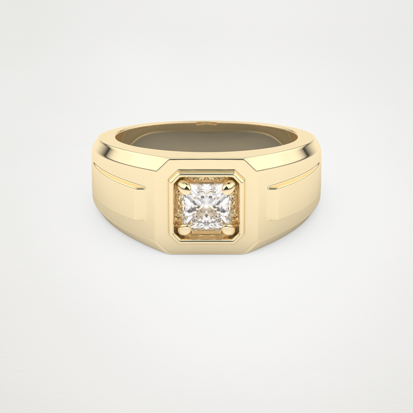 0.5 CT Princess Lab Grown Diamond Men's Wedding Band