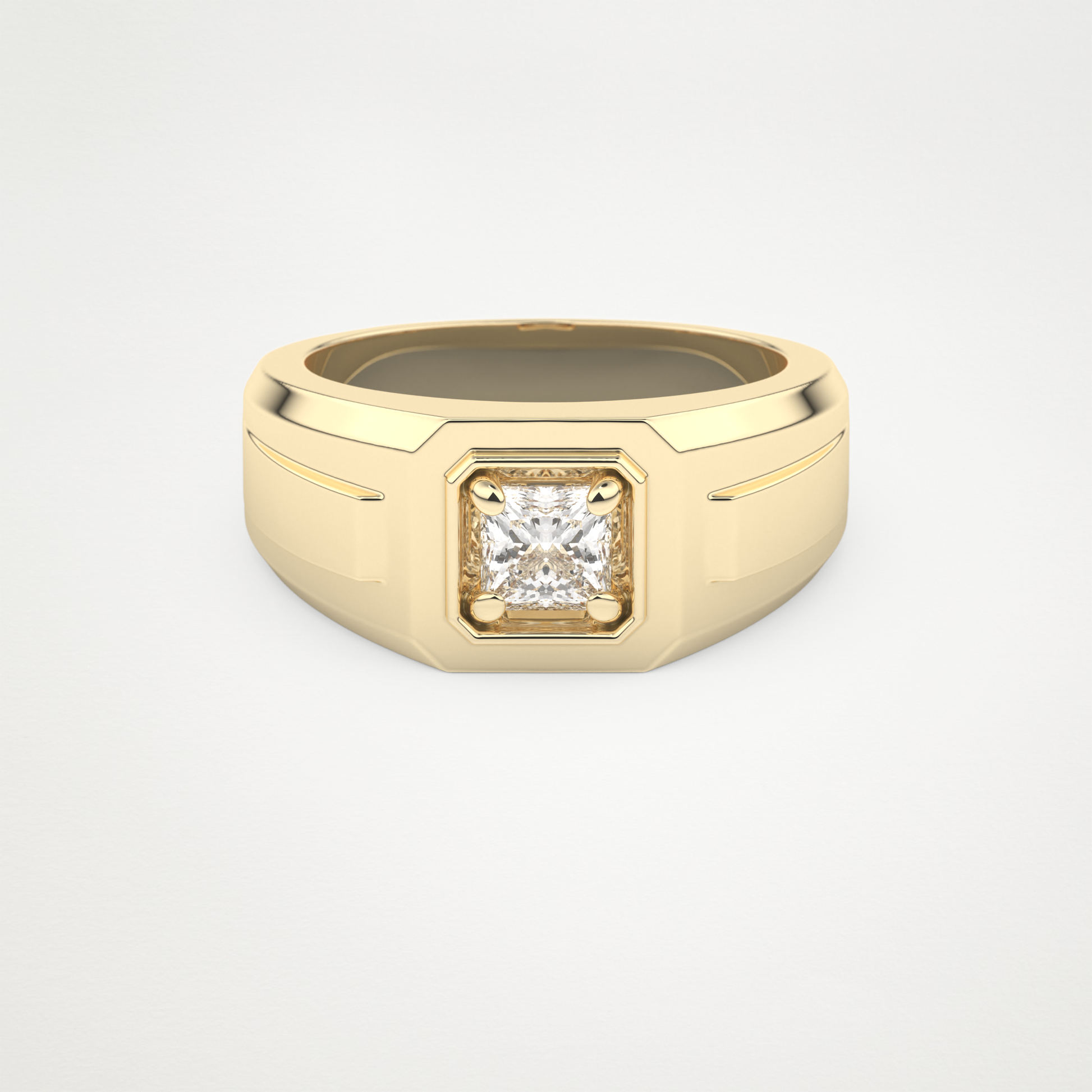 0.5 CT Princess Lab Grown Diamond Men's Wedding Band