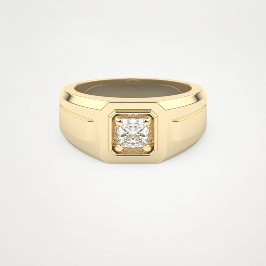 0.5 CT Princess Lab Grown Diamond Men's Wedding Band