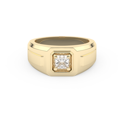 Princess Solitaire Lab Grown Diamond Men's Engagement Ring