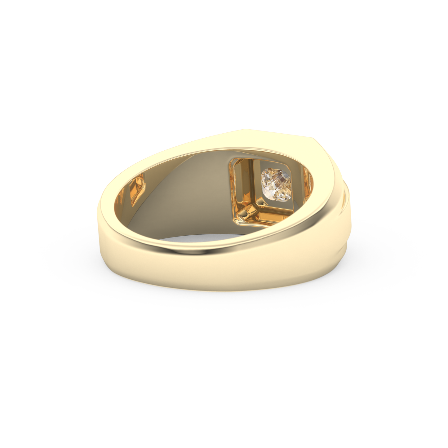 Princess Solitaire Lab Grown Diamond Men's Engagement Ring