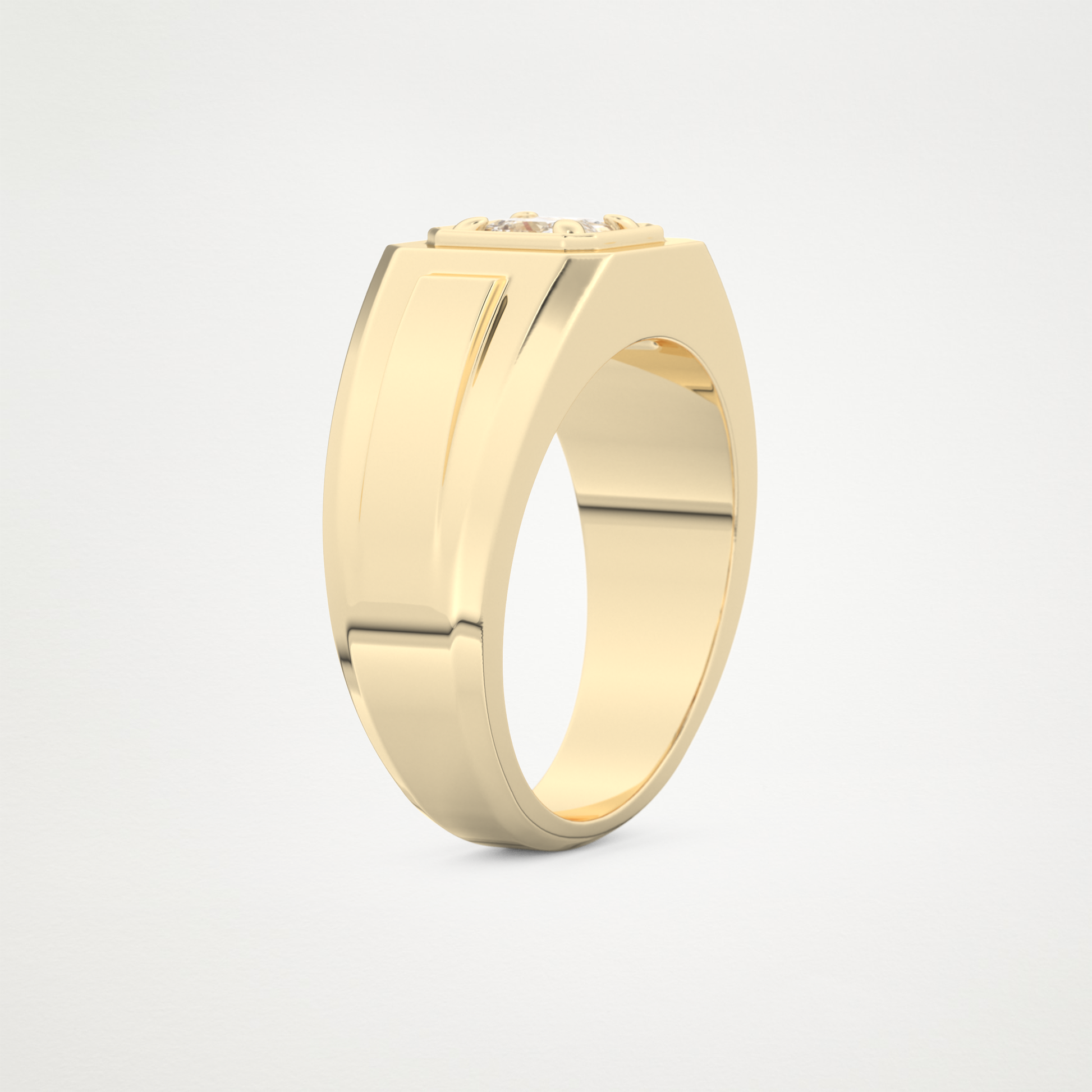 0.5 CT Princess Lab Grown Diamond Men's Wedding Band