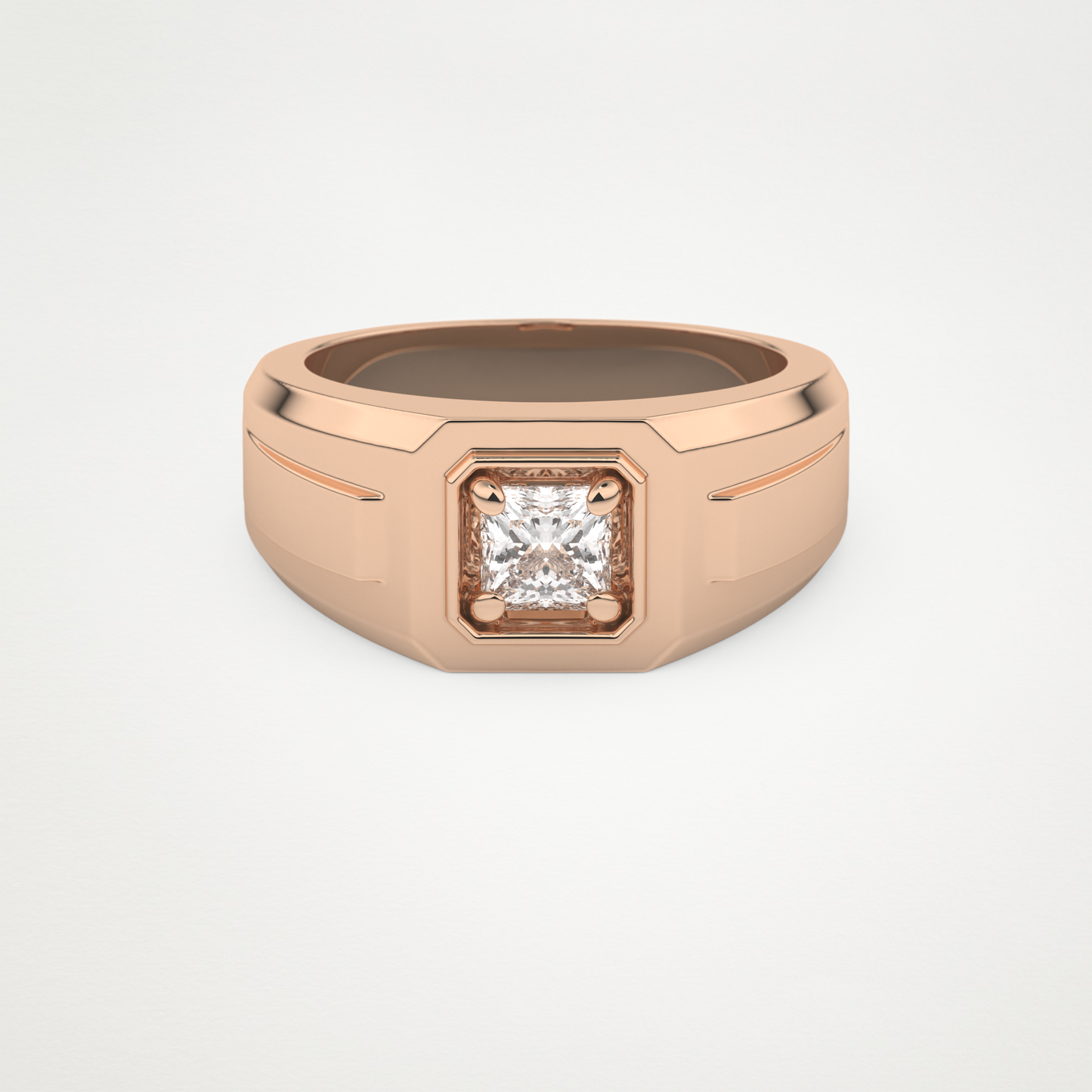 0.5 CT Princess Lab Grown Diamond Men's Wedding Band