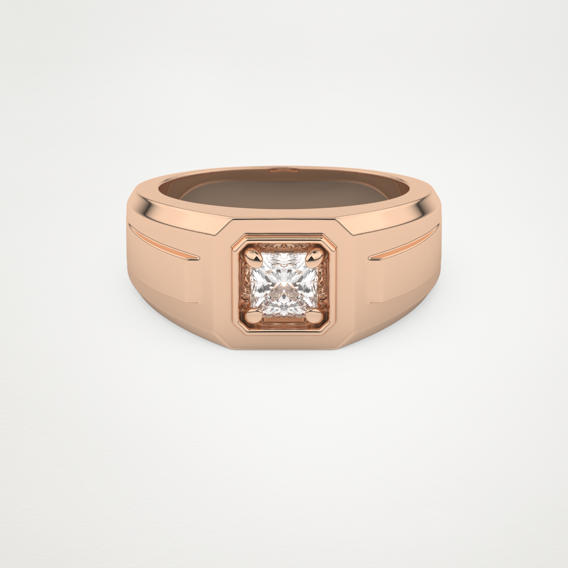 0.5 CT Princess Lab Grown Diamond Men's Wedding Band