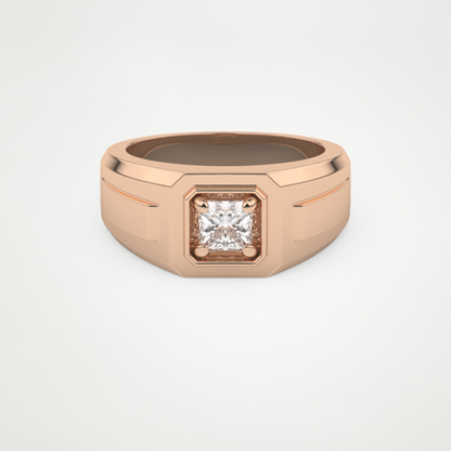 0.5 CT Princess Lab Grown Diamond Men's Wedding Band