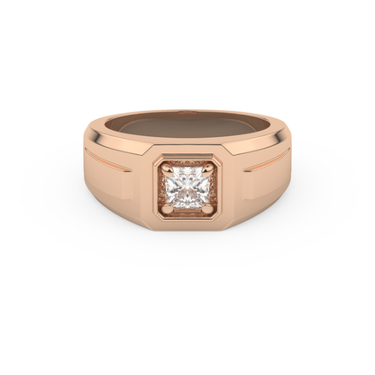 Princess Solitaire Lab Grown Diamond Men's Engagement Ring