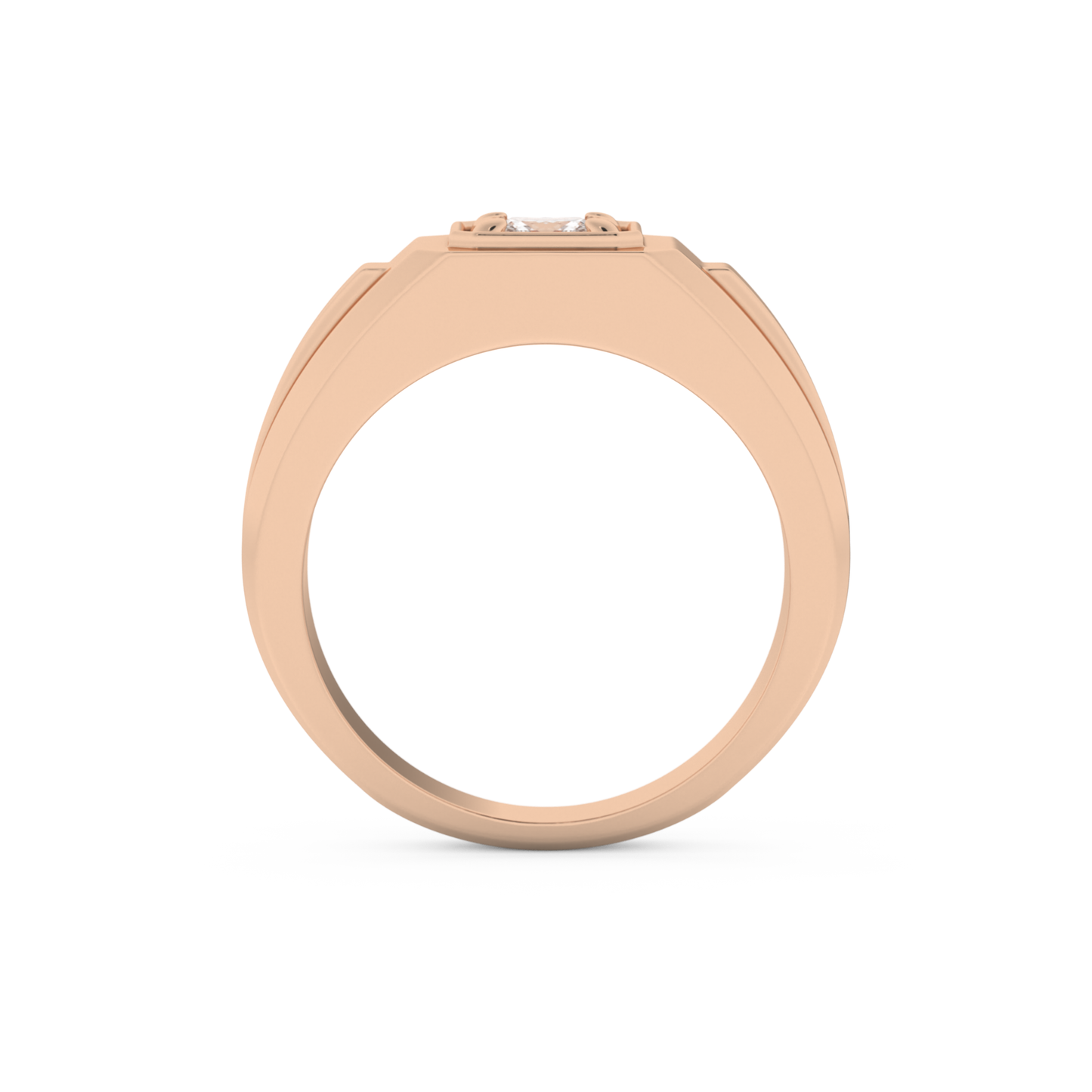 Princess Solitaire Lab Grown Diamond Men's Engagement Ring