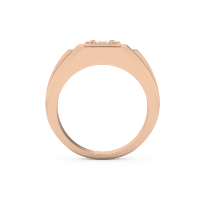Princess Solitaire Lab Grown Diamond Men's Engagement Ring