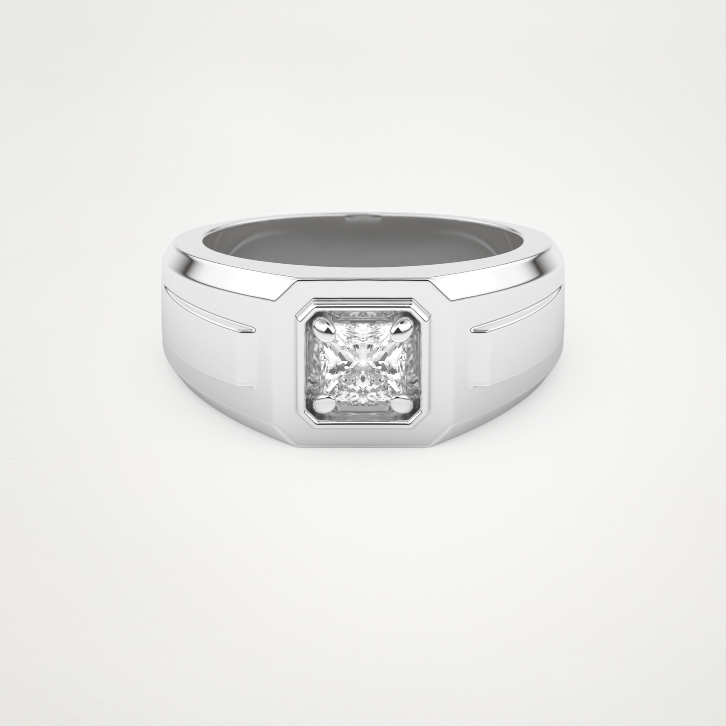 0.5 CT Princess Lab Grown Diamond Men's Wedding Band