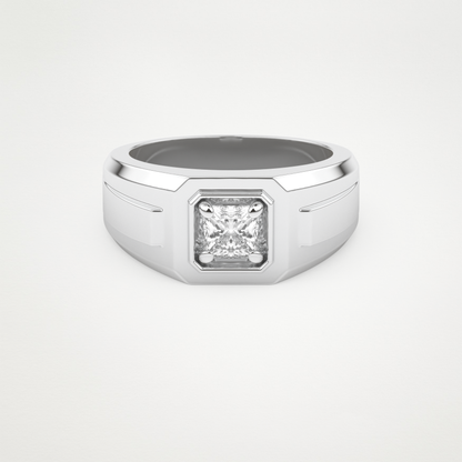 0.5 CT Princess Lab Grown Diamond Men's Wedding Band