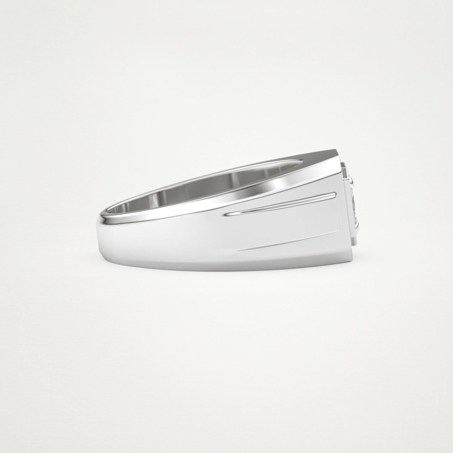 0.5 CT Princess Lab Grown Diamond Men's Wedding Band