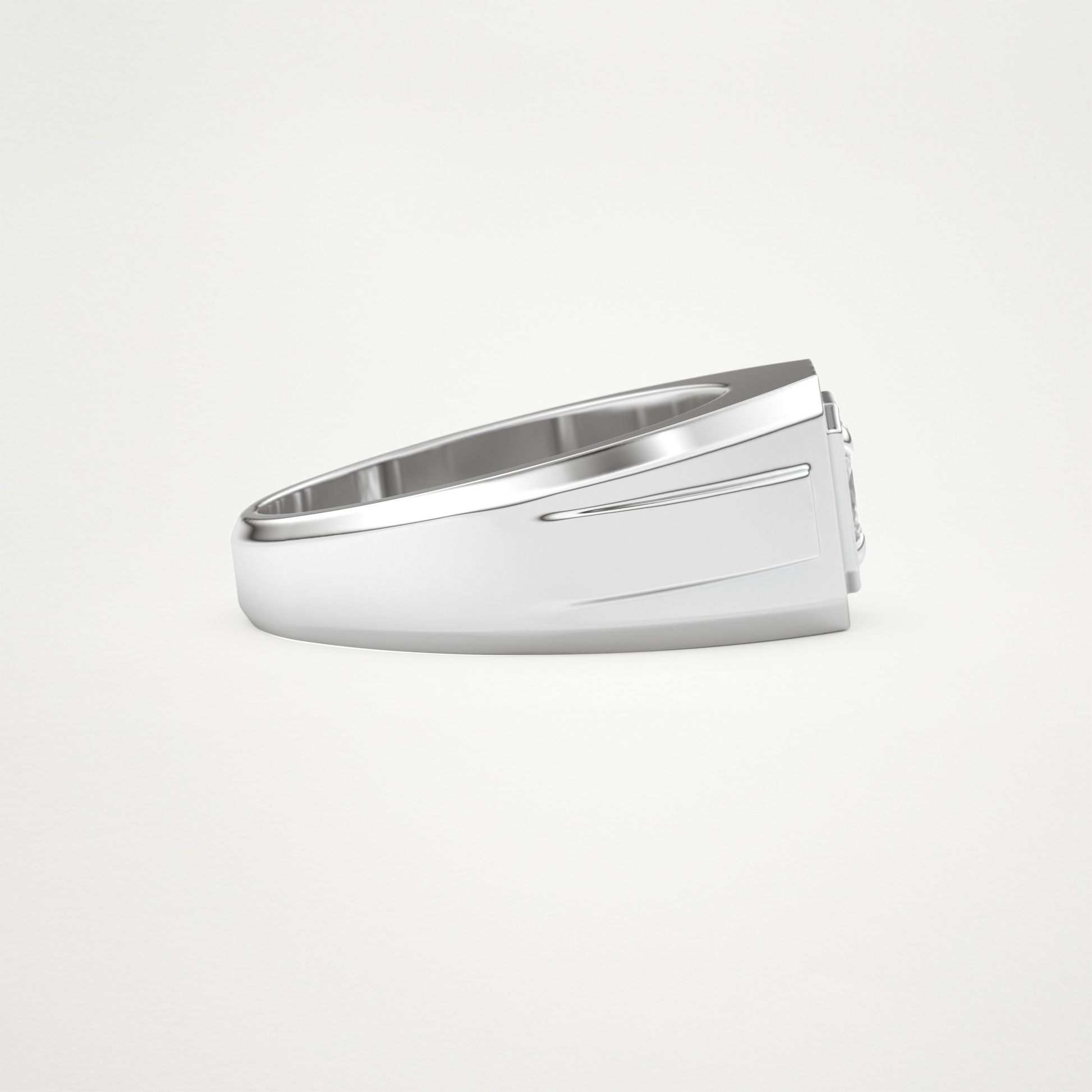 0.5 CT Princess Lab Grown Diamond Men's Wedding Band