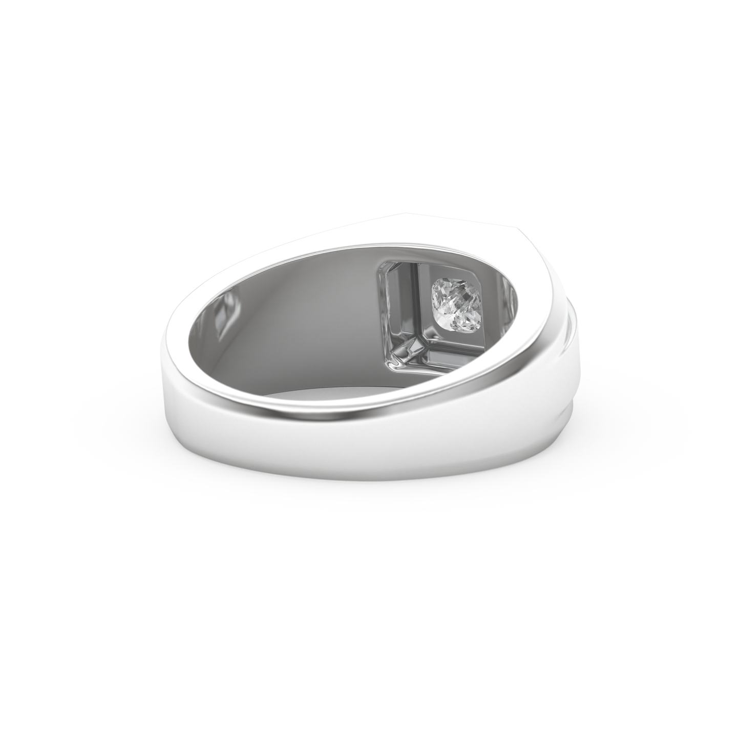 Princess Solitaire Lab Grown Diamond Men's Engagement Ring