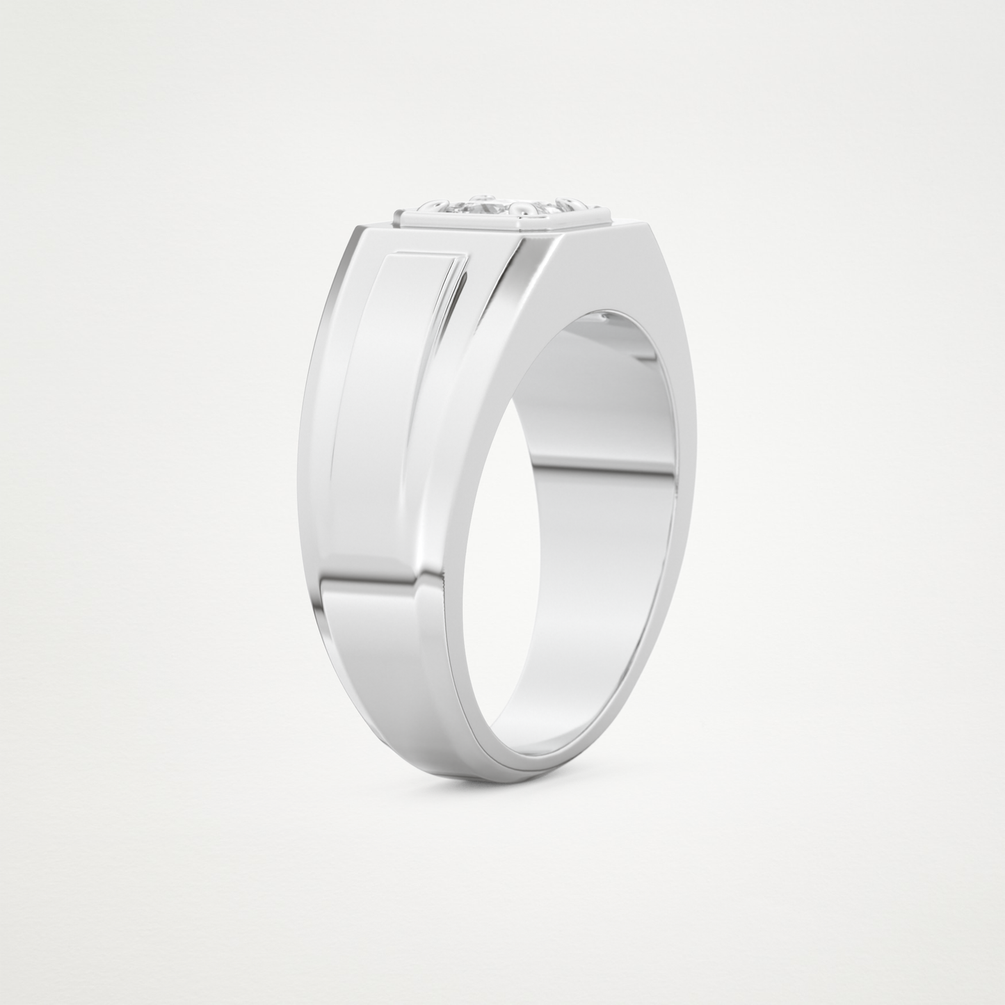 0.5 CT Princess Lab Grown Diamond Men's Wedding Band