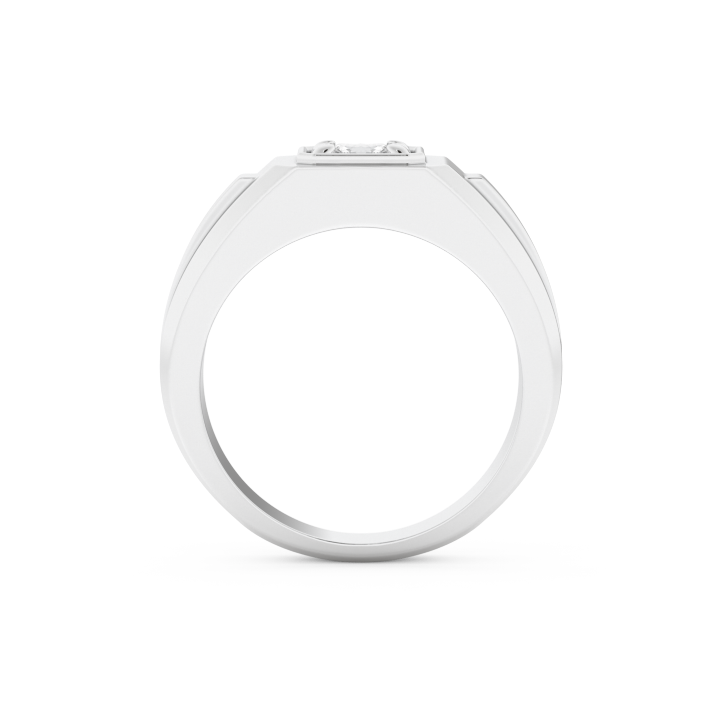 Princess Solitaire Lab Grown Diamond Men's Engagement Ring