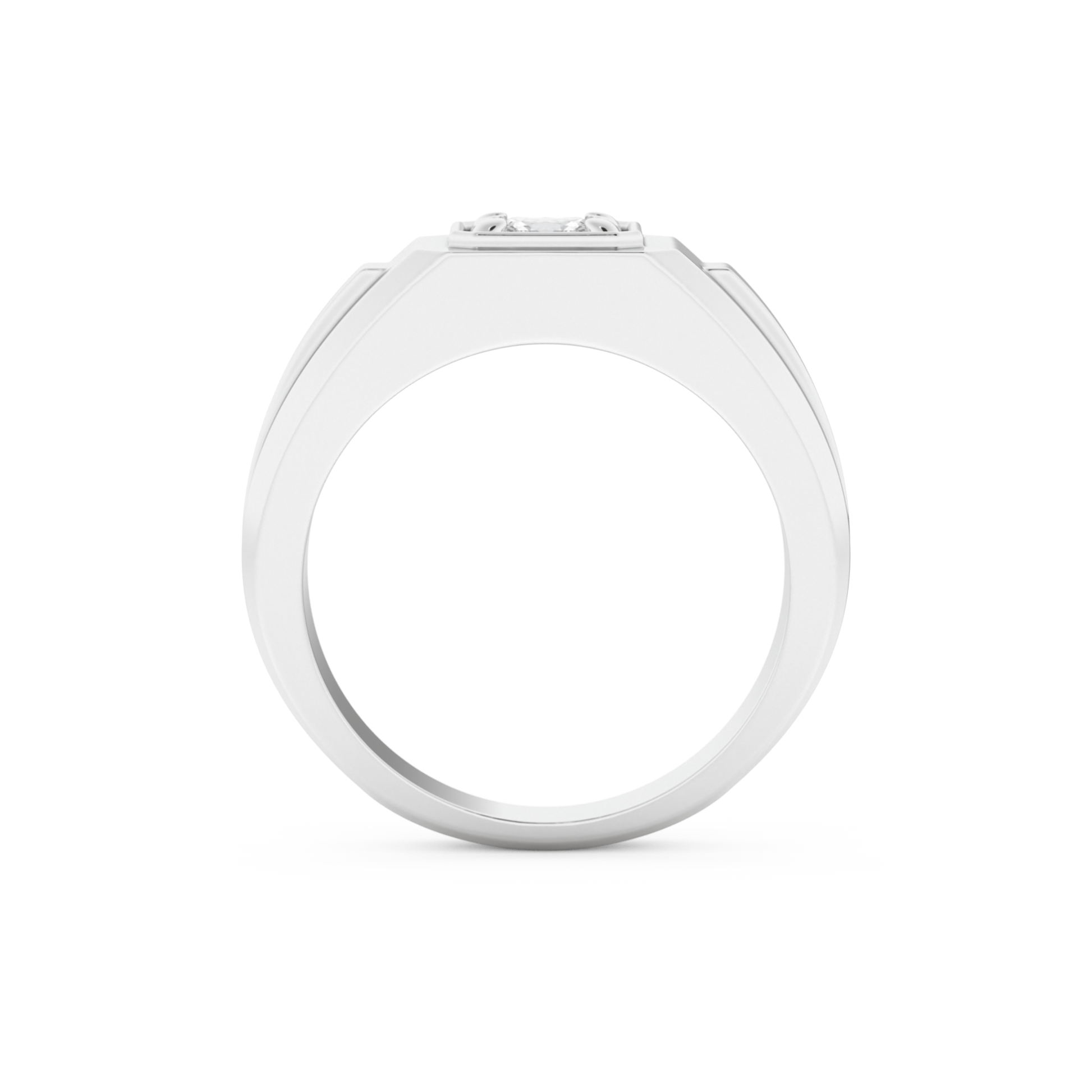 Princess Solitaire Lab Grown Diamond Men's Engagement Ring