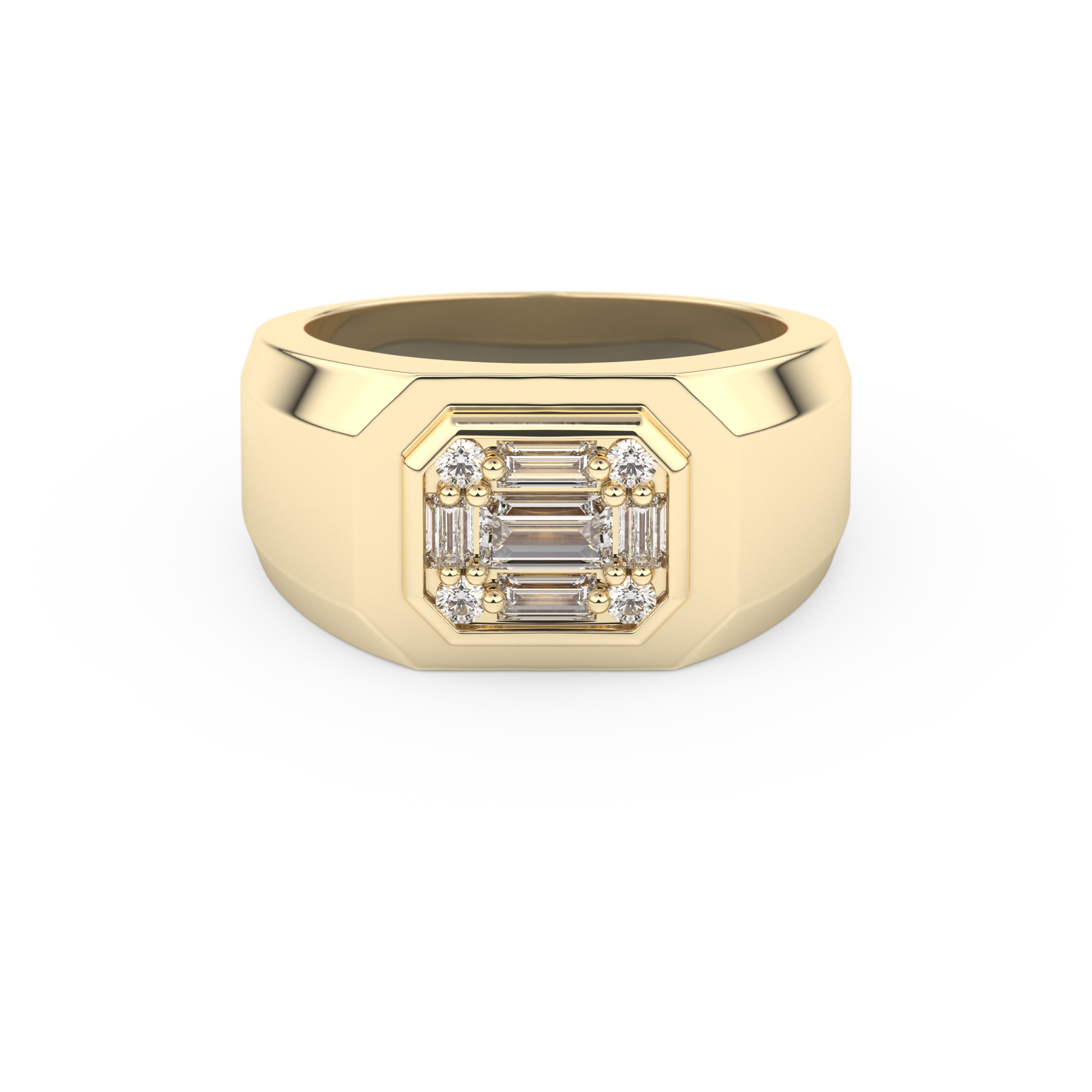 0.46 TCW Round & Baguette Lab Grown Diamond Men's Wedding Band